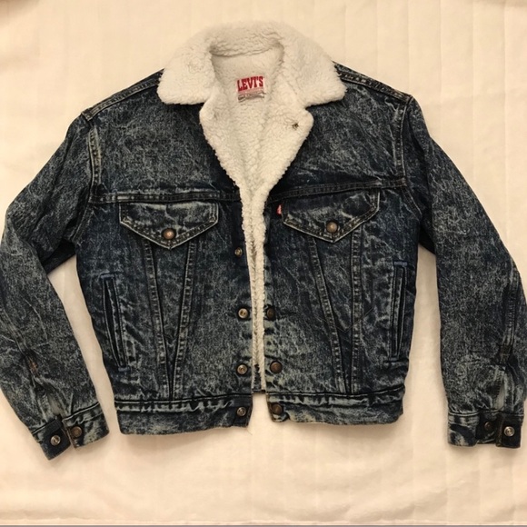 Levi’s Vintage Acid Wash Sherpa Jean Jacket - Picture 1 of 8